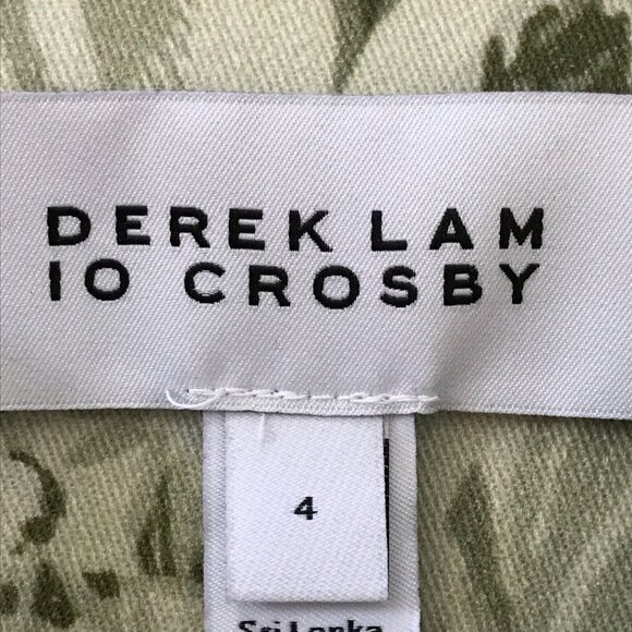 Derek Lam 10 Crosby Chloe Floral Cropped Cargo Jacket Women 4 Green Floral 17871 - Picture 3 of 13